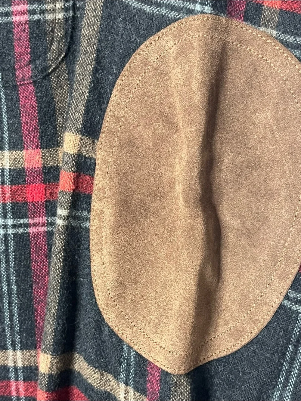 JCrew Men’s XS Plaid Flannel Button Up Shirt Elbow Patches Wool Cotton Vintage